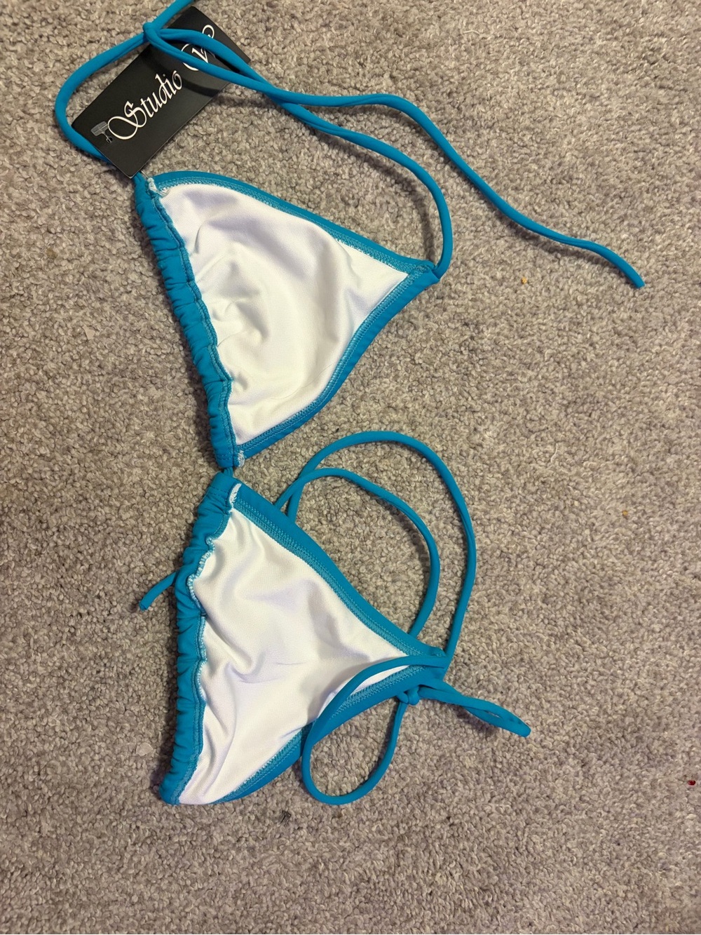 Studio Turquoise Triangle Bikini Top - Picture 2 of 2